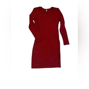 Light weight red sweater dress.